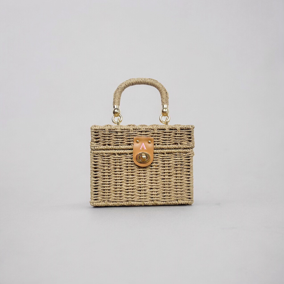 Rattan Straw Summer Tote Bag Crossbody Personalized