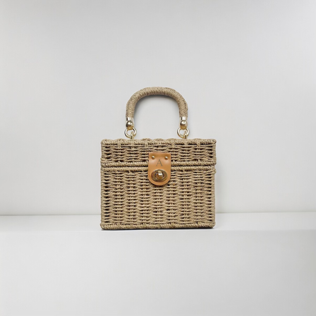 Rattan Straw Summer Tote Bag Crossbody Personalized