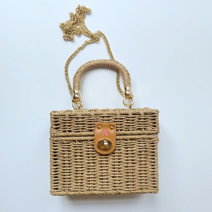 Rattan Straw Summer Tote Bag Crossbody Personalized