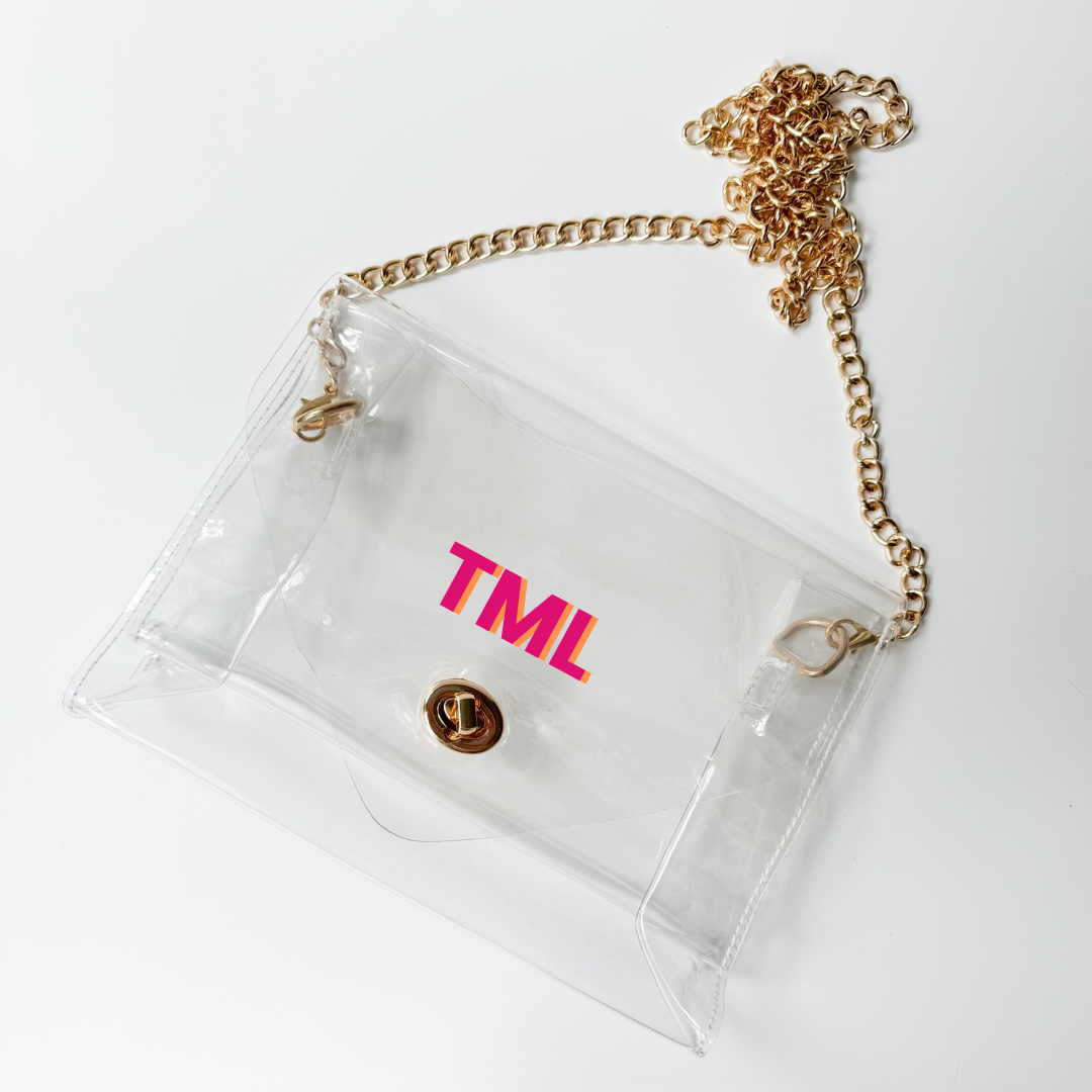 Clear bag with chain on sale