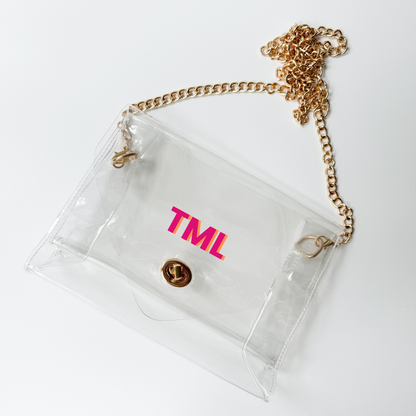 Custom Clear Stadium Bag with Shadow Monogram